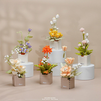 Nouvelles fleurs en blocs de construction chinois, style libre, fleurs éternelles, esthétique zen, modèle de construction, décoration de bureau pour salon de thé, OEM