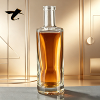 Bouteilles en verre pour spiritueux (whisky, vodka, tequila, brandy) de 500 ml, 700 ml, 750 ml, prix d'usine, avec bouchon en liège pour service et stockage