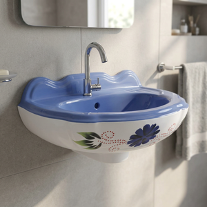Lavabo de Pared Redondo de Cerámica Rosa de Lujo, Lavabo de Diseño para Baño, para Proyectos de Centros Comerciales, Villas y Hoteles, Venta al Por Mayor - Product Image 2