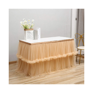 Élégante jupe de table en mousseline de soie réutilisable en tulle pour les banquets mariages fêtes hôtels bureau à domicile belles fournitures de fête de noël - Product Image 1