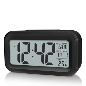 <b>Digital</b> LCD Alarm Clock with <b>Calendar</b> Thermometer <b>Digital</b> Desk Clock With Backlight Snooze Mute for Outdoor Home - Product Image 1