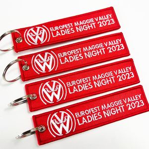 <b>Custom</b> Personalized Embroidery Fabric Ring Design Logo Name Tag Accessories Car Racing Bike Motorcycle Keychain <b>Key</b> Holder - Product Image 2