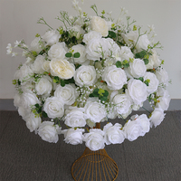 Bouquet de Fleurs Sèches Artificielles en 3D, Rose Blanche Hortensia de 40cm, Minimaliste, Réaliste, Noël, Pâques, Fête des Mères