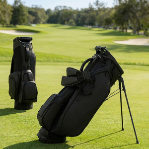 PRIMUS <span class=keywords><strong>GOLF</strong></span> Mayoreo de Lujo <span class=keywords><strong>Bolsa</strong></span> de <span class=keywords><strong>Golf</strong></span> de Cuero PU Negra de Alta Calidad con Soporte/Transporte - Product Image 1