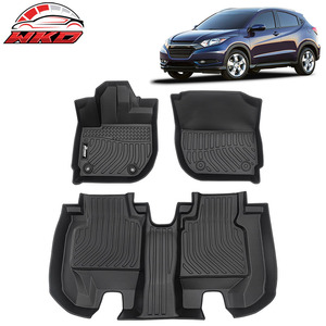 Tapis de sol toutes saisons pour Honda HR-V 2016-2022, 1ère et 2ème rangée, en TPE 3D moulé, imperméables - Product Image 1