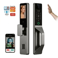 Nouvelle serrure de porte intelligente à reconnaissance faciale 3D, caméra d'interphone active extérieure, compatible Alexa, pour porte d'entrée principale
