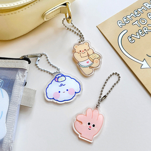 Spot Wholesale cartoon cute pet pendant <b>keychain</b> accessories student decoration DIY acrylic small toys and dolls - Product Image 2