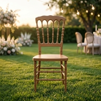 Chaises Napoléon empilables LANFENG modernes à haute résistance, finition imitation bois, faible entretien, pour banquets