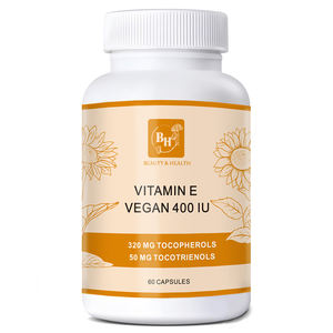Vente en gros Vitamine E 400 LU Naturel Vegan Suppléments Mélange de Tocophérols Tocotriénols Soins de la Peau Vitamine E 60 Capsules - Product Image 1