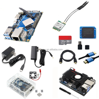 Orange Pi 4 LTS 3G RAM sans boîtier adaptateur d'alimentation eMMC carte unique ordinateur dissipateur thermique carte SD ventilateur alimentation écran tactile 3GB LPDDR4