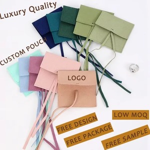 Pochette de présentation de bijoux en velours imprimée avec logo personnalisé, en microfibre suédée, pour colliers et boucles d'oreilles, avec logo - Product Image 2