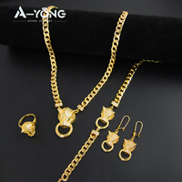 Ensemble de bijoux Ayong, bijoux animaliers, collier léopard, panthère, bijoux italiens, plaqué or 18 carats