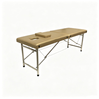 Table de massage pliable robuste à 2 sections avec pieds en acier inoxydable, lit de spa professionnel