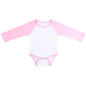 Baby long sleeve cotton toddlers newborn raglan onesie pink infant baby clothes rompers