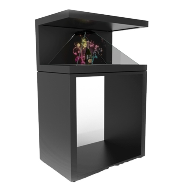 Discount Price 3D Hologram Projector 3-sided 32" Hologram Pyramid Display Showcase for Advertising Holo Box