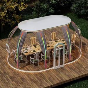 Ellipsform transparente kuppel im freien geodätisches sternenbeobachtungs-blasenhaus langes ovales kuppelzelt