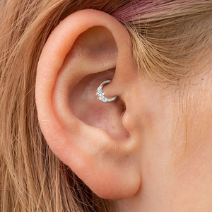 ROXI 18k <b>Gold</b> Plated 925 Silver Horse Eye Zircon <b>Nose</b> Ear Cartilage Septum Rings Earring - Product Image 3
