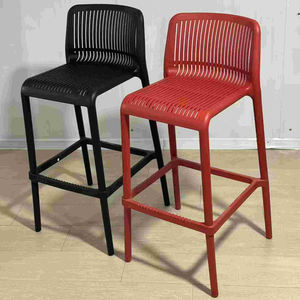 Taburete de Bar de Plástico <span class=keywords><strong>con</strong></span> <span class=keywords><strong>Respaldo</strong></span> y Reposapiés, Diseño Nuevo 2025, Colorido, para Cocina, Restaurante, Bar - Product Image 1