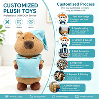 Fabricant de jouets en peluche personnalisés en forme de marmotte endormie, poupée en peluche marmotte en pyjama pour cadeau promotionnel