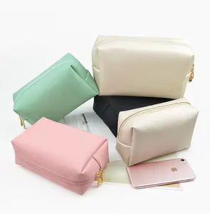 Large Cotton Cosmetic Bag Waterproof Portable Charm Shell Bags for Women PU Make up Bags