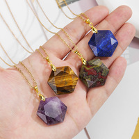 Collier pendentif étoile de David à six branches en acier inoxydable et améthyste, bijoux bohèmes, vente en gros Madagascar