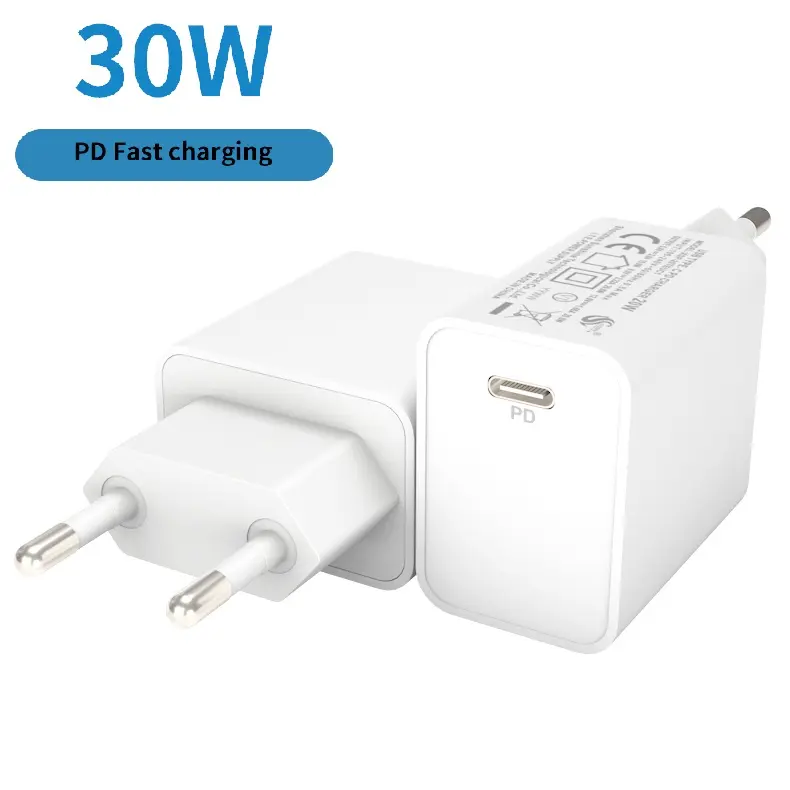 CE GS certificate EU PLUG portable 33w 30w wholesale fast charger for xiaomi pd3.0 type usb c charger