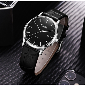 High Grade Leather Strap Steel Case Business Wristwatch Waterproof Mens Quartz <b>Watch</b> - Product Image 1