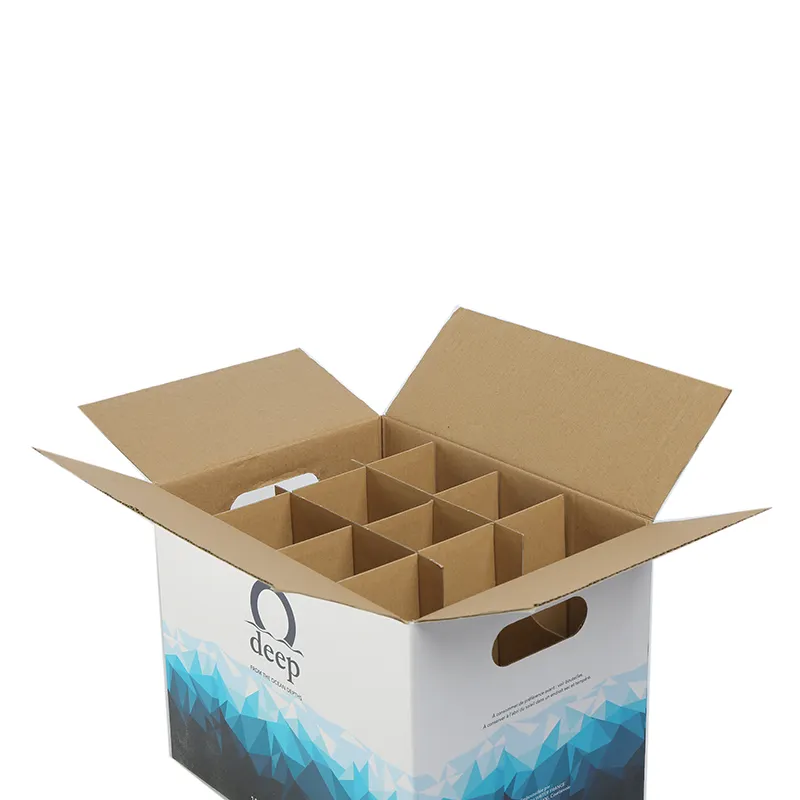 직접 판매 골든 공급 업체 와인 패키지 상자 9 팩 병 와인 배송 골판지 포장 칸막이