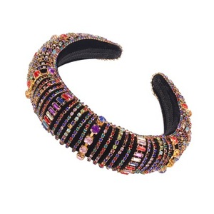 Estilo barroco, la hebilla de oro de esponja de tela diadema de diamantes de moda tendencia diadema cabeza banda de diamantes - Product Image 5