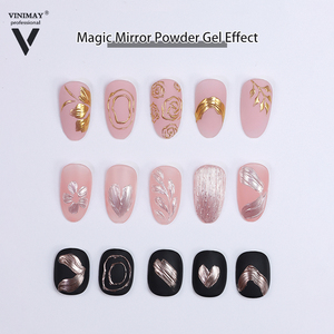 Vinimay Gel de modelage semi-solide sans essuyage effet chrome 5g/pot, personnalisation OEM avec votre logo, <span class=keywords><strong>Poudre</strong></span> effet miroir magique, Gel de sculpture 3D pour ongles - Product Image 5
