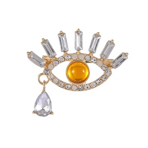 Pin Elegante Personalizado con Ojo de Diablo, Insignia de Diamante Naranja, Pin Exquisito con Pedrería para Venta al por Mayor - Product Image 1