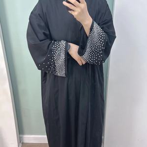 Loriya Truyền Thống Dubai Abaya Các Nhà Sản Xuất Màu Đen Hồi Giáo Abaya Cardigan Nút Sang Trọng Hot Khoan Móng Tay Mở Phụ Nữ Của Abaya 2025 - Product Image 2