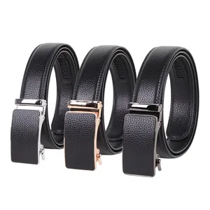 Men's Split Leather Formal Casual Belt With Automatic Buckle