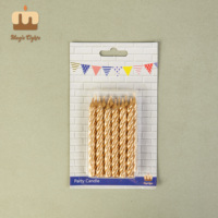 Usine de produire en gros or et argent métallique fête d'anniversaire gâteau bougies en spirale