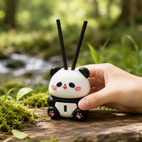 Bouteille de parfum pour voiture en verre en forme de panda mignon de 6,5 ml, diffuseur d'air suspendu, bouteille d'ornement de voiture en forme d'animal