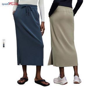 <span class=keywords><strong>IPRETTY</strong></span>, nueva actualización, Falda recta de cintura alta para mujer, falda deportiva informal versátil sólida de longitud media adelgazante para otoño - Product Image 1