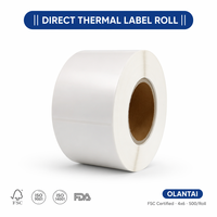 Rouleau d'étiquettes thermiques autocollantes vierges imprimables pour l'impression de codes-barres, expédition, vente en gros, en vrac