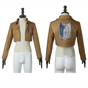 Attack on Titan Cosplay Mikasa Ackerman Jackets Coats Top Anime Cosplay Costume