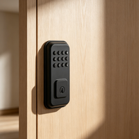 Serrure Intelligente Premium en Alliage de Zinc Noire HR, Verrou Électronique à Mot de Passe, Clé Bluetooth Anti-Graffiti pour Maison, Villa, Appartement, Hôtel