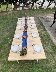 <span class=keywords><strong>Table</strong></span> de balcon pliante de <span class=keywords><strong>grande</strong></span> taille pour 10 personnes, <span class=keywords><strong>table</strong></span> de pique-nique à pieds courts en <span class=keywords><strong>bois</strong></span>, <span class=keywords><strong>table</strong></span> de jardin portable pour patio - Product Image 2