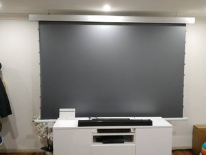 Écran de projection <span class=keywords><strong>motorisé</strong></span> à cordon de tirage pour plafond, 92 pouces, 16:9, blanc mat de haute qualité, avec télécommande <span class=keywords><strong>et</strong></span> fonction de descente. - Product Image 3