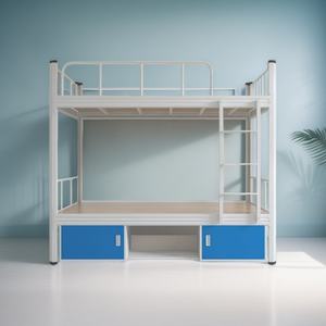 Lit superposé en métal avec cadre en métal et tiroirs - Product Image 1