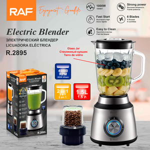Mixeur Électrique RAF 1000W, Bol en Verre 1,5L, 6 Lames, Haute Vitesse 45000 tr/min, Machine à Smoothies et <span class=keywords><strong>Broyeur</strong></span>, Appareil de Cuisine R.2895 - Product Image 6