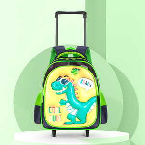 Mochilas Escolares con <span class=keywords><strong>Ruedas</strong></span> de <span class=keywords><strong>Dinosaurio</strong></span> de 12 Pulgadas para Jardín de Niños, <span class=keywords><strong>Mochila</strong></span> Infantil de Dibujos Animados con <span class=keywords><strong>Ruedas</strong></span> para Niños de 2 a 7 Años, Bolsos de Hombro para Niños y Niñas - Product Image 5