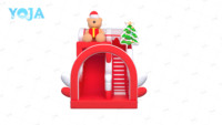 Structure gonflable combinée de qualité commerciale, personnalisée, neuve, pour enfants, pour fêtes de Noël en extérieur, avec toboggan gonflable en PVC