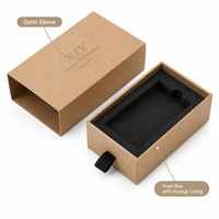 XJY vente en gros écologique logo imprimé personnalisé brun carton papier kraft glisser vers l'extérieur ouvert ventre dossiers gaufrage éponge doublure