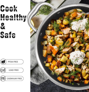 <span class=keywords><strong>Casserole</strong></span> en acier inoxydable 304 à 3 couches, antiadhésive, sans PFOS/PFOA, pour cuisinière à <span class=keywords><strong>induction</strong></span>/four/lave-vaisselle - Product Image 6