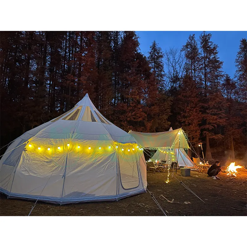 Barraca de acampamento ao ar livre para amantes da natureza e aventureiros, barraca de campismo em lona à prova d'água com campainha AOYU 