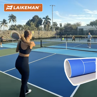 Revêtement de sol en PVC pour pickleball avec revêtement acrylique, tapis de terrain de sport haute résilience pour intérieur et extérieur