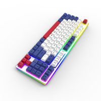 Clavier mécanique personnalisé, filaire, USB, avec rétroéclairage LED RGB, silencieux, pleine taille, programmable, en métal, ultra fin
